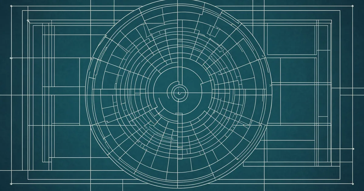 Abstract geometric shapes representing a structured test strategy